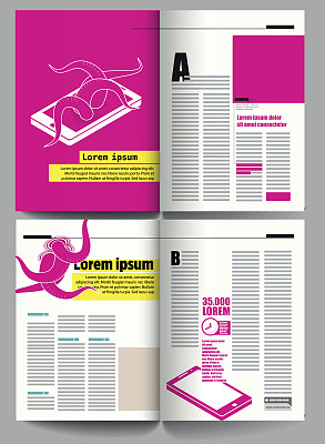 现代版面模板，关于技术的杂志，触手插图图片下载