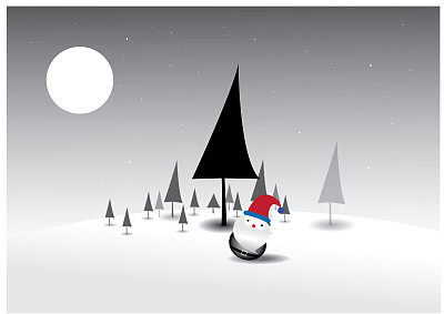 圣诞老人在圣诞树林中图片下载