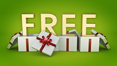 礼物盒子。自由的概念。三维渲染图片下载