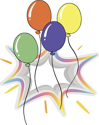 四个彩色的气球图片下载
