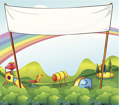 公园里的白色横幅图片下载