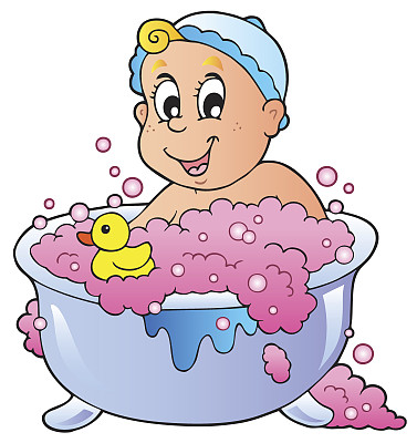 可爱的宝宝洗澡图片下载
