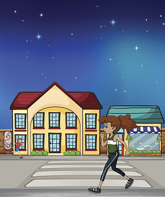 匆忙行走的女人图片下载