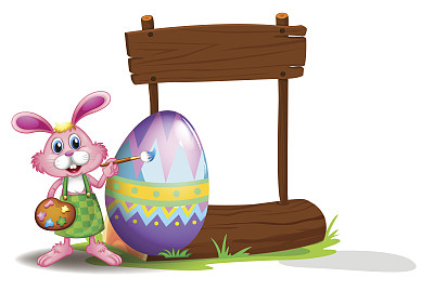 兔子画和空招牌图片下载