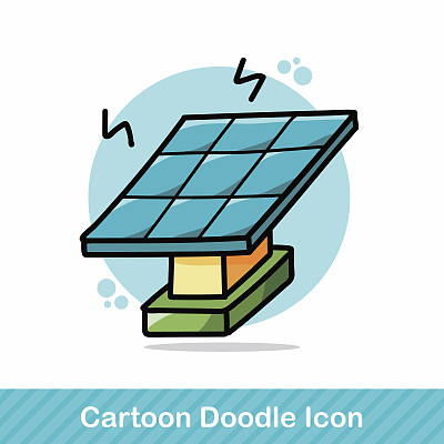 太阳能电池板涂鸦图片下载