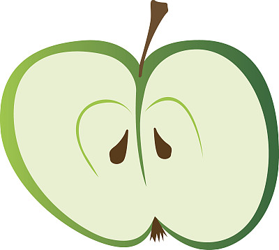 青苹果的一半图片下载