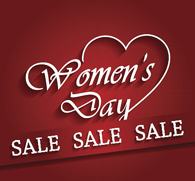 带丝带的妇女节促销海报图片下载