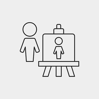 绘画艺术品线图标图片下载