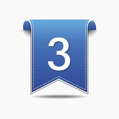 3数字向量蓝色Web图标图片下载