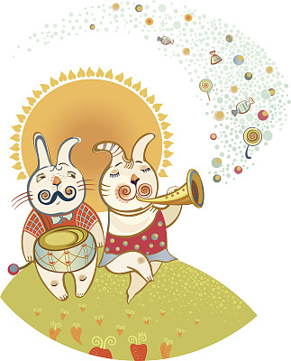 兔子会演奏乐器图片下载