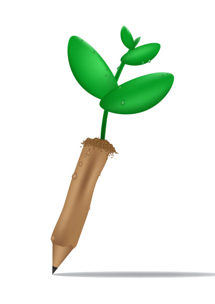 铅笔幼苗孤立背景图片下载