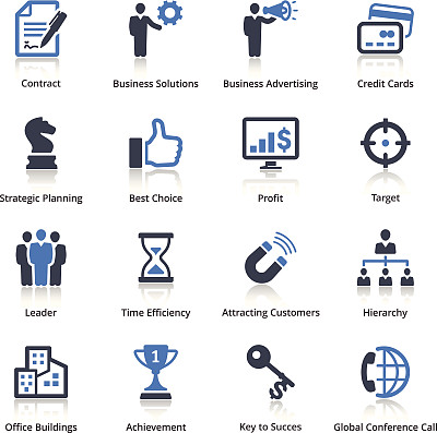 商业图标套装2 -蓝色系列图片下载