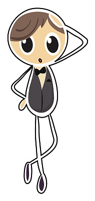 带着丝带领带的男人素描图片下载