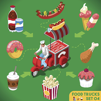 模块化的小贩车辆等距图片下载