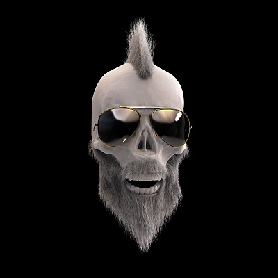 有胡子的头骨图片下载