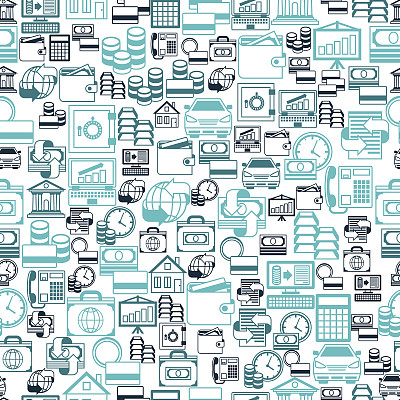 无缝模式的银行图标。图片下载