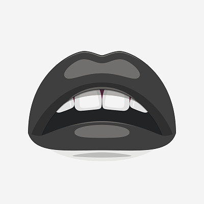有光泽的黑白双唇图片下载