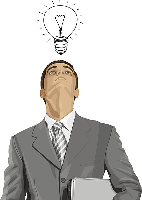 带笔记本电脑的矢量商人图片下载