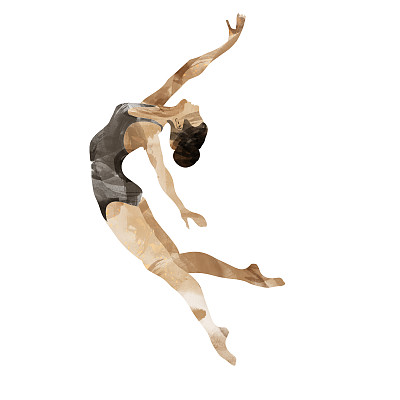 水彩画的体操运动员图片下载