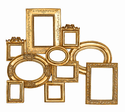 金色框架孤立在白色背景上图片下载