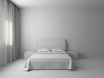 双人床和床头柜图片下载