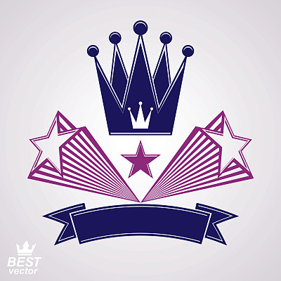 帝国程式化矢量符号，孤立在白色背景。素材图片