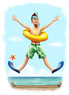 在海边休息图片下载