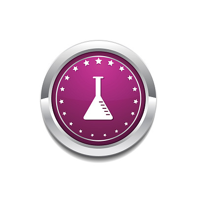 锥形瓶粉色矢量按钮图标图片下载