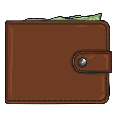 矢量单卡通钱包图片下载