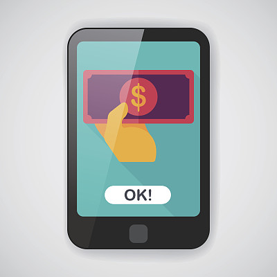 购物钱现金平长影图标，eps10图片下载