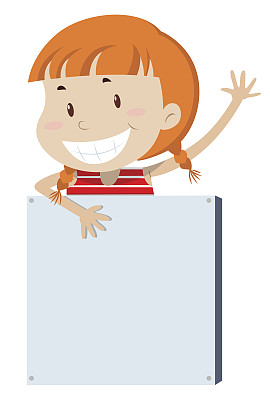 小女孩微笑，空的标志图片下载