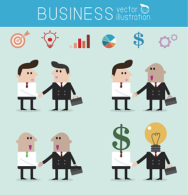 一组商业伙伴握手图片下载