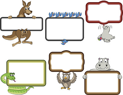 卡通动物画框图片下载