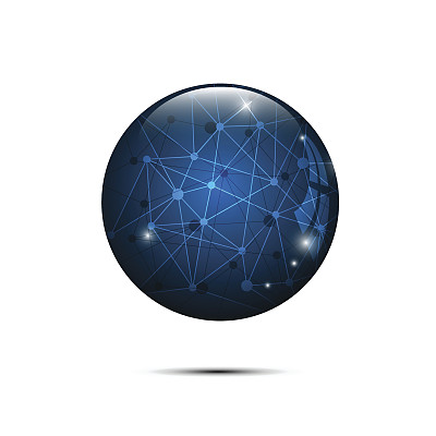 向量抽象蓝球多边形设计高科技概念图片下载