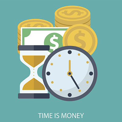 现代平面设计中“时间就是金钱”的经营理念图片下载