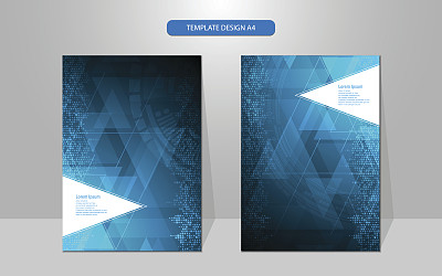 矢量抽象封面设计三角形几何图案高科技概念图片下载