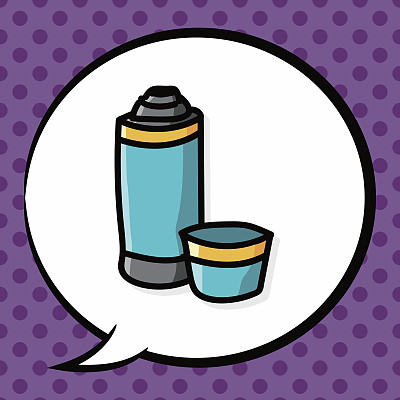水瓶彩色涂鸦，语音泡泡图片下载