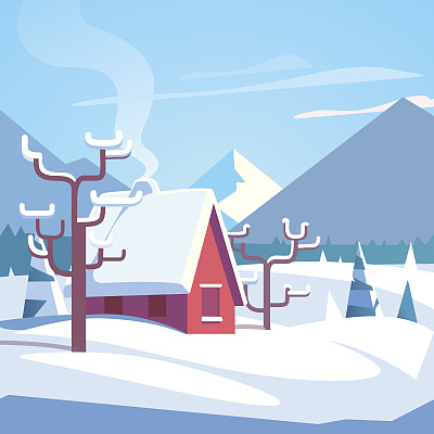 冬季山地景观风景优美图片下载