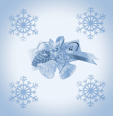 有铃铛和雪花的圣诞卡片图片下载