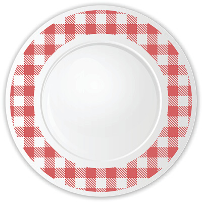 矢量插图板与红色格子图案图片下载