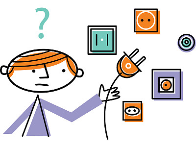 人们在不同的插座之间进行选择图片下载