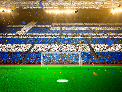 旗帜希腊球迷。夜场竞技场黄色图片下载