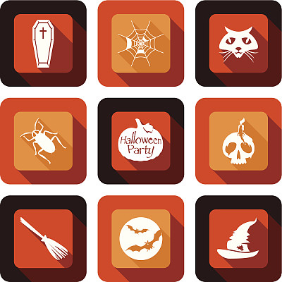 万圣节派对图标设计集图片下载
