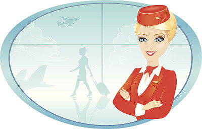 有机场工作背景的空姐图片下载