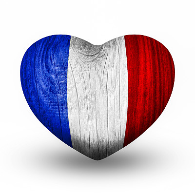 木制心旗-法国图片下载