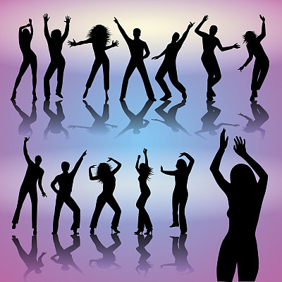 人们跳舞的剪影图片下载