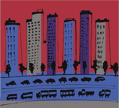 秋天的城市景观图片下载