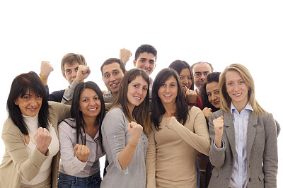 团队庆祝Success.Isolated。图片下载