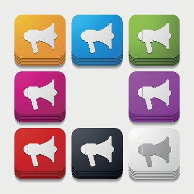 扩音器方形按钮图片下载