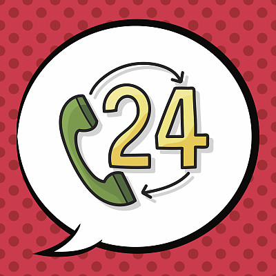 电话服务涂鸦，语音泡泡图片下载